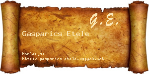 Gasparics Etele névjegykártya